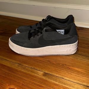 Nike Air Force 1 Sage Low Platform Women's Shoes Gray Suede AR5339-001 size 8